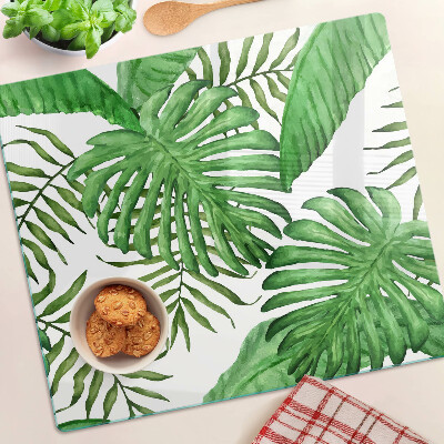Tocător sticlă Frunze tropicale în nuanțe de verde
