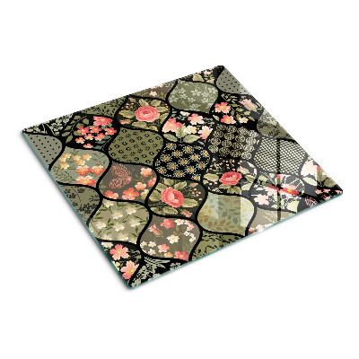Tocător de bucătărie Patchwork floral cu modele geometrice