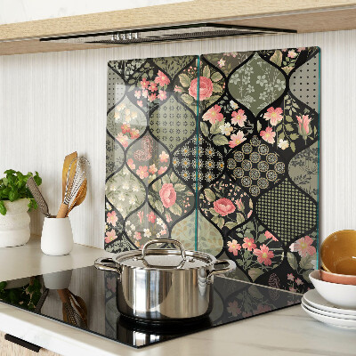 Tocător de bucătărie Patchwork floral cu modele geometrice