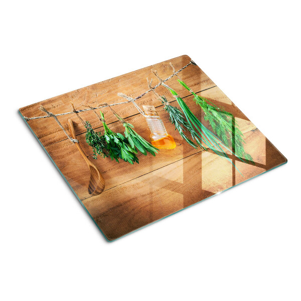 Tocător sticlă Ierburi aromatice în bucătărie