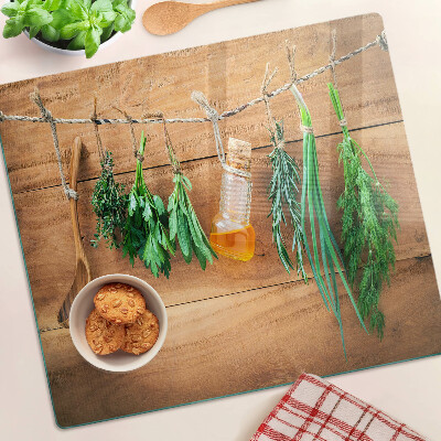 Tocător sticlă Ierburi aromatice în bucătărie