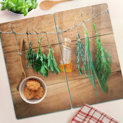 Tocător sticlă Ierburi aromatice în bucătărie
