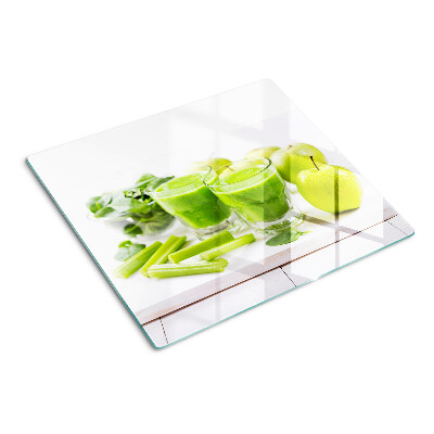 Tocător sticlă Smoothie verde și ingrediente proaspete