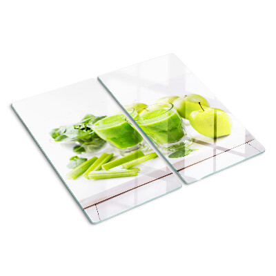 Tocător sticlă Smoothie verde și ingrediente proaspete