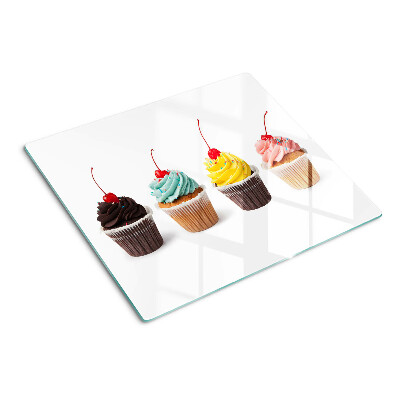 Tocător de bucătărie Cupcake cu frișcă și cireșe