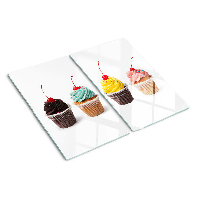 Tocător de bucătărie Cupcake cu frișcă și cireșe