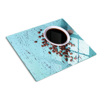 Tocător sticlă Cafea și boabe de cafea