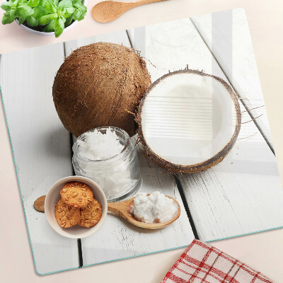 Tocător sticlă Nucă de cocos și produsele sale