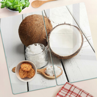 Tocător sticlă Nucă de cocos și produsele sale