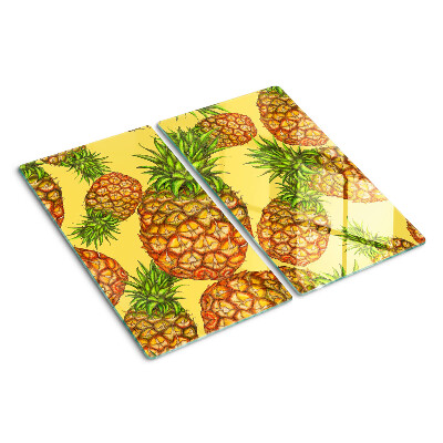 Tocător sticlă Ananas pe un fundal galben