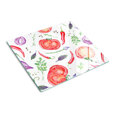 Tocător de bucătărie Accente vegetale în acuarelă