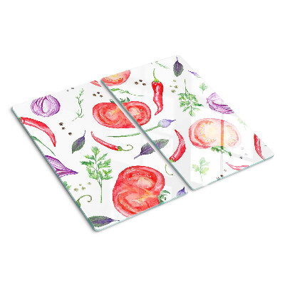 Tocător de bucătărie Accente vegetale în acuarelă