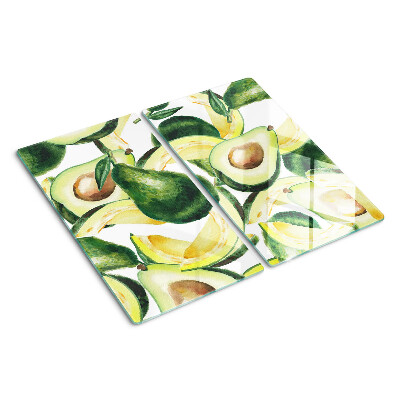 Tocător sticlă Avocado pe un fundal de frunze
