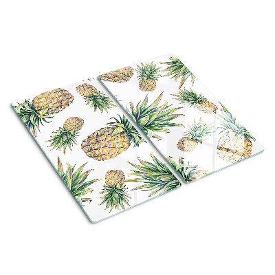 Tocător de bucătărie Ananas pe fundal alb