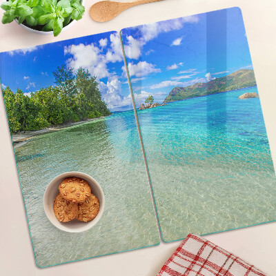 Tocător sticlă Plajă tropicală cu ape azurii