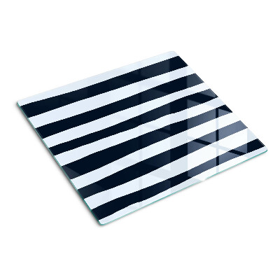 Tocător sticlă Dungi verticale bleumarin și albe