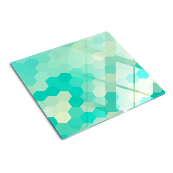 Tocător de bucătărie Model hexagonal în nuanțe de turcoaz