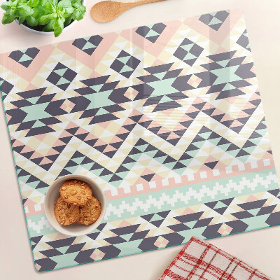 Tocător sticlă Motiv geometric în culori pastelate