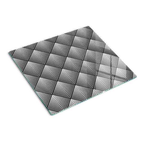 Tocător sticlă Geometrie în alb și negru