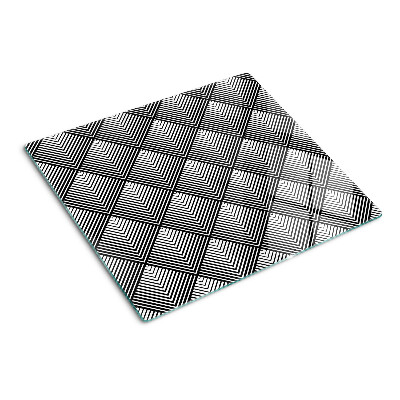 Tocător sticlă Geometrie în alb și negru
