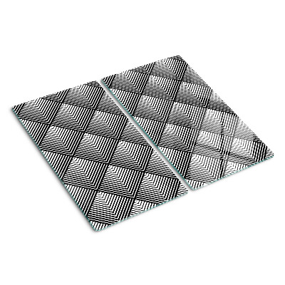 Tocător sticlă Geometrie în alb și negru