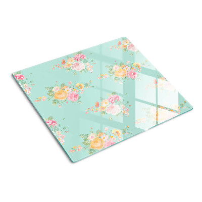 Tocător de bucătărie Model floral în culori pastelate