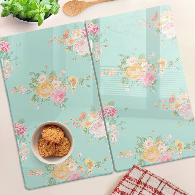 Tocător de bucătărie Model floral în culori pastelate