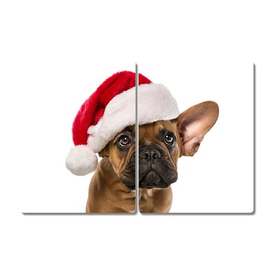 Tocator din sticla Bulldog Christmas Dog