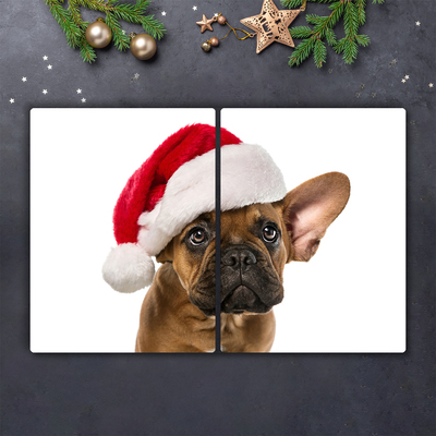 Tocator din sticla Bulldog Christmas Dog