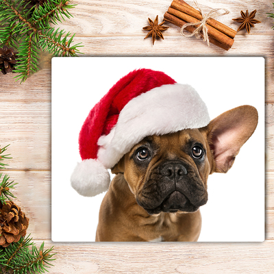 Tocator din sticla Bulldog Christmas Dog