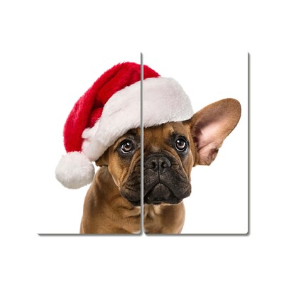 Tocator din sticla Bulldog Christmas Dog