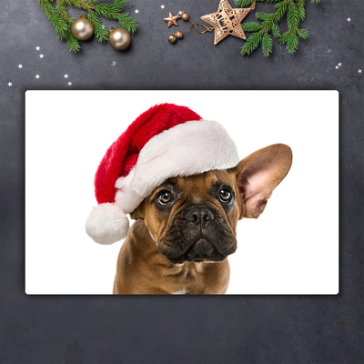 Tocator din sticla Bulldog Christmas Dog