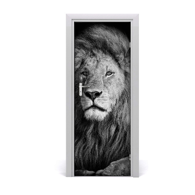 Autocolante pentru usi Portret perete al unui leu