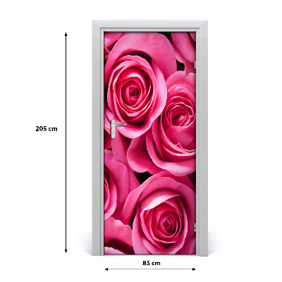 Autocolante pentru usi perete trandafiri roz