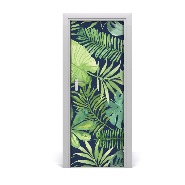 Autocolante pentru usi frunze tropicale