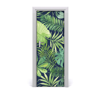 Autocolante pentru usi frunze tropicale