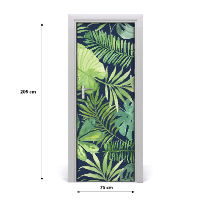 Autocolante pentru usi frunze tropicale