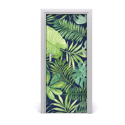Autocolante pentru usi frunze tropicale
