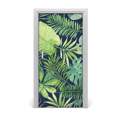 Autocolante pentru usi frunze tropicale