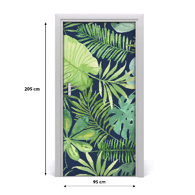 Autocolante pentru usi frunze tropicale