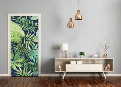 Autocolante pentru usi frunze tropicale
