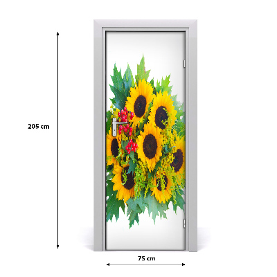 Autocolante pentru usi Autocolant de perete decal DOOR Sunflowers