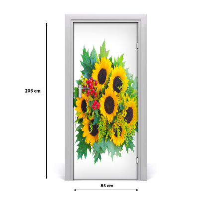 Autocolante pentru usi Autocolant de perete decal DOOR Sunflowers