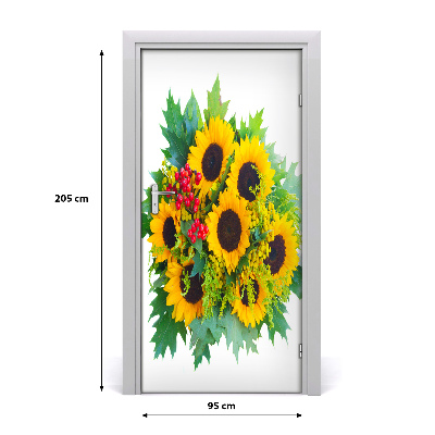 Autocolante pentru usi Autocolant de perete decal DOOR Sunflowers