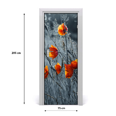 Autocolante pentru usi wildflowers maci