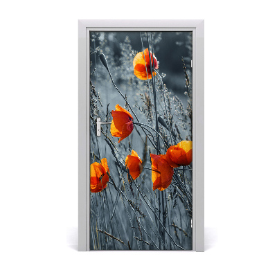 Autocolante pentru usi wildflowers maci