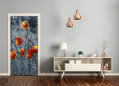 Autocolante pentru usi wildflowers maci