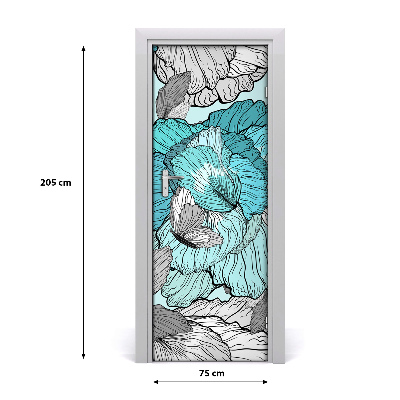 Autocolante pentru usi model floral