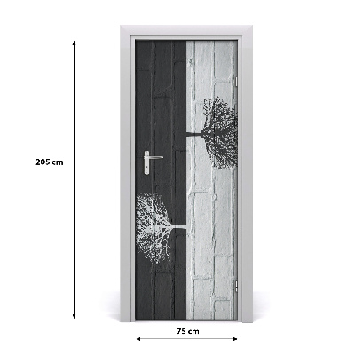Autocolante pentru usi Copacii de pe perete