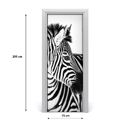 Autocolante pentru usi Zebra în zăpadă